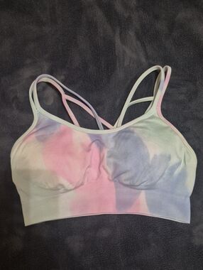 Rainbow Sherbert Colors Strappy Sports Bra